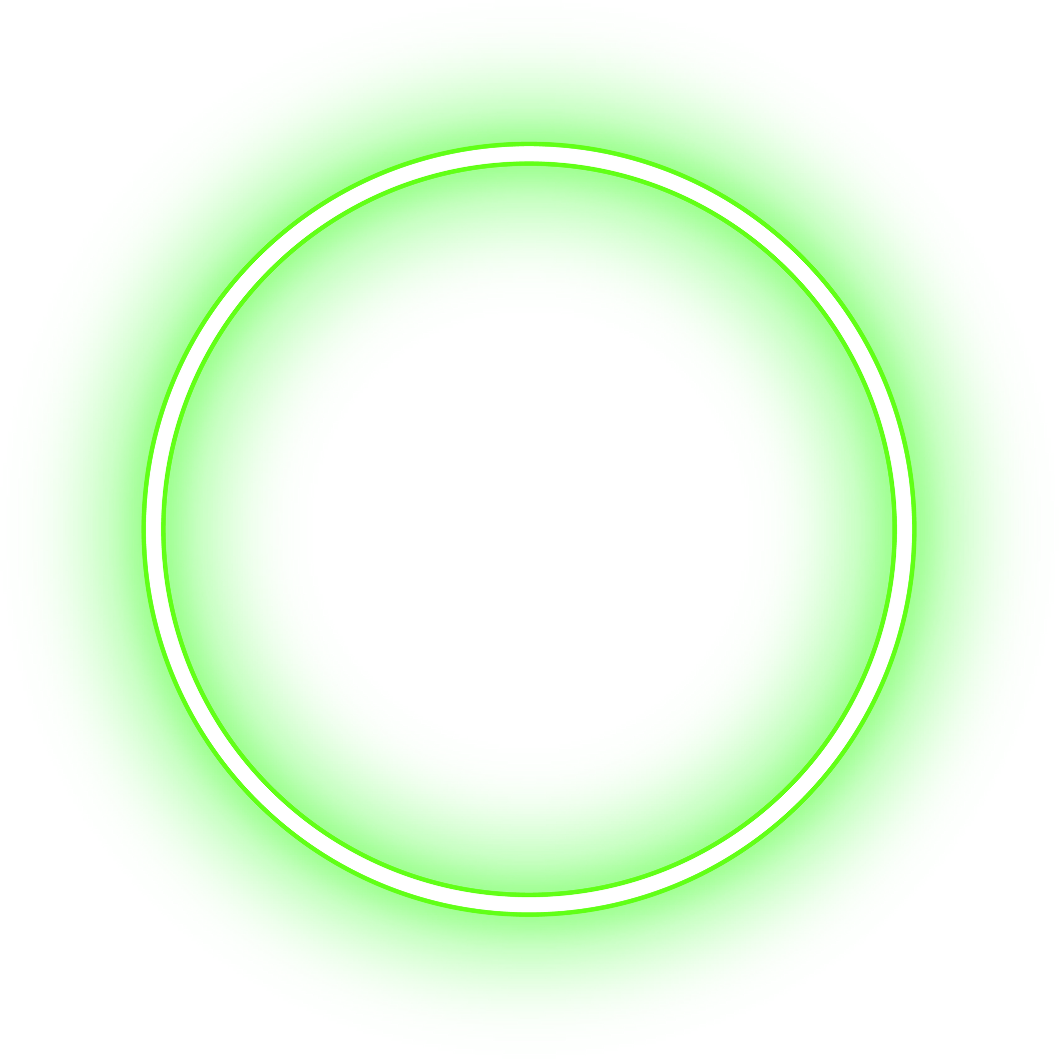 Neon circle ring glowing in green light